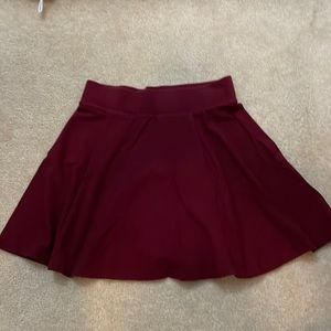Forever 21 red wine/burgundy skater skirt